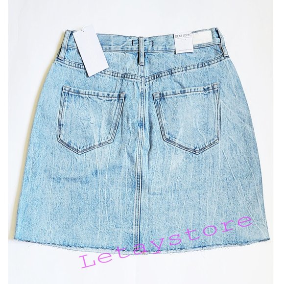 NWT DEAR JOHN Quinn Raw Hem Denim Mini Skirt - Picture 5 of 7